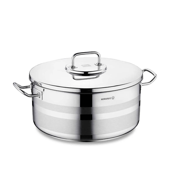 EXTRA LARGE STAINLESS STEEL SHALLOW POT 36CM – 17L