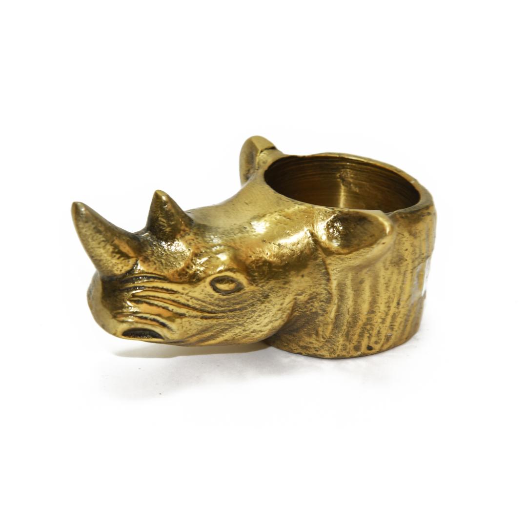 RHINO HEAD CANDLE HOLDER