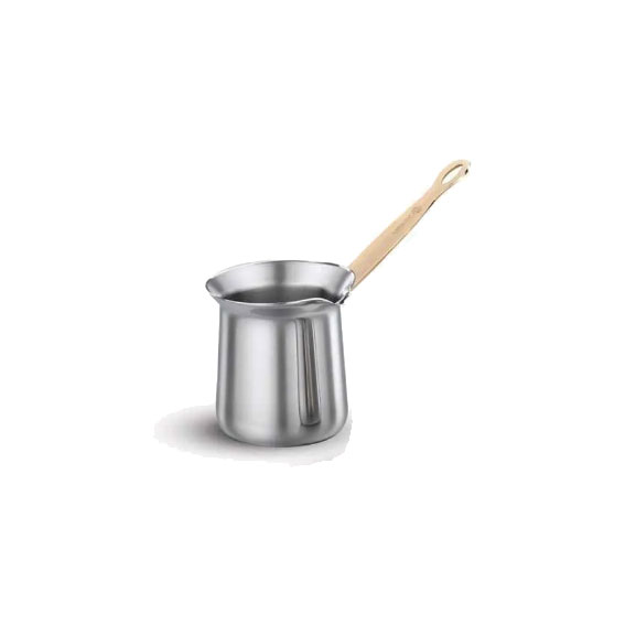 STAINLESS COFFEE POT N3 BRONZE HANDLE